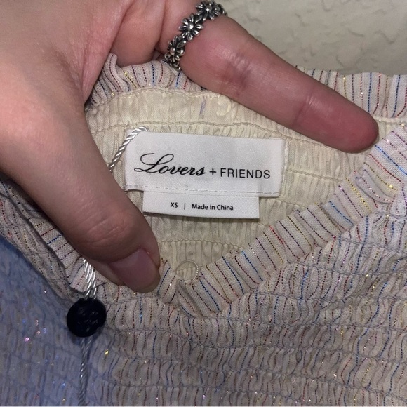 Lovers + Friends Sallie Metalic Smocked Mini Dress Size XS New With Tags - Picture 8 of 8